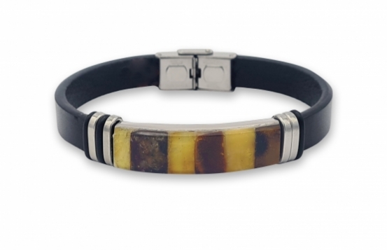 Amber Bracelet Mosaic on Leather belt