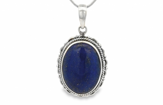 Srebrn obesek Lapis Art Deco Orient