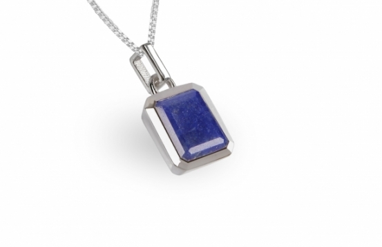 Silver Pendant Oktavia - Lapis and Amethyst