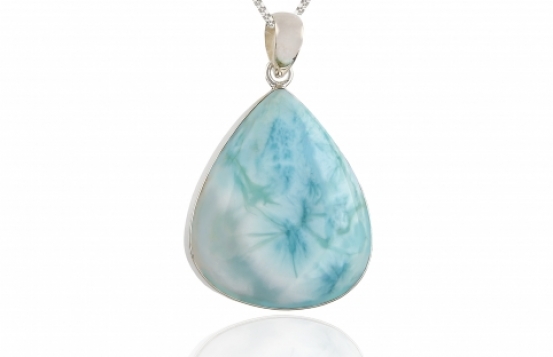 Srebrn obesek Larimar Aqua