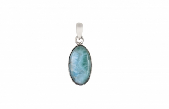 Srebrn obesek larimar Mareya
