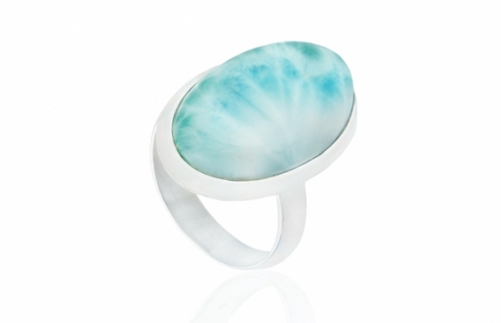 Prstan Larimar Aquarious 15 x 25 mm