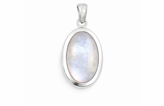Silver Pendant LILI - Rainbow Moonstone