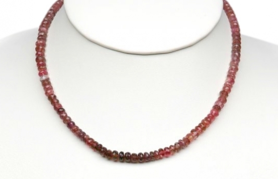 Ogrlica roza turmalin - Rubellite 5,5 mm