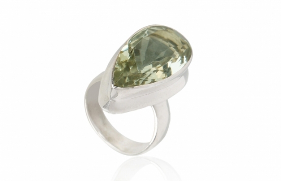 Silver Ring AMADEUS Green Amethyst