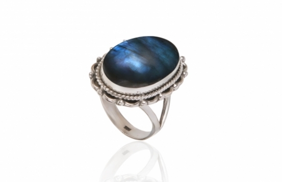 Srebrn prstan Aurora Vintage - Labradorit oval