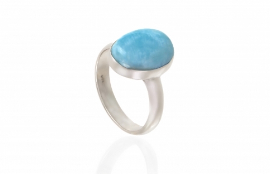 Larimar Silver Ring 10 x 14 mm