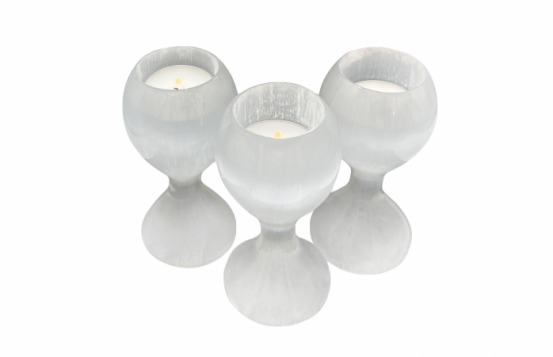 Selenite Gobletshaped Candle holder