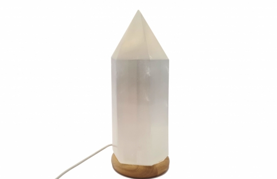 Selenite Obelisk Lamp