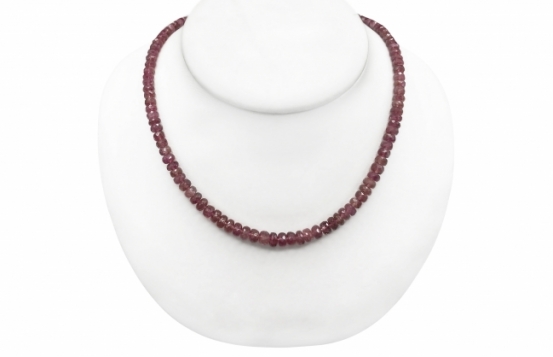 Gold Pink Tourmaline Necklace 6 mm 