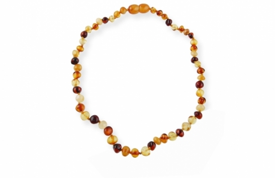 Otroška ogrlica jantar 5 x 6 mm - 35 cm
