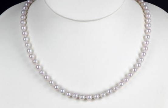 Biserna ogrlica SNEŽNA PRINCESA  Akoya 6,5 mm