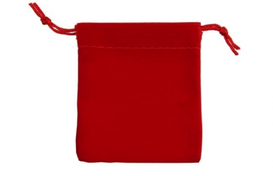 Darilni mošnjiček VALENTIN - rdeč žamet 11 x 15 cm