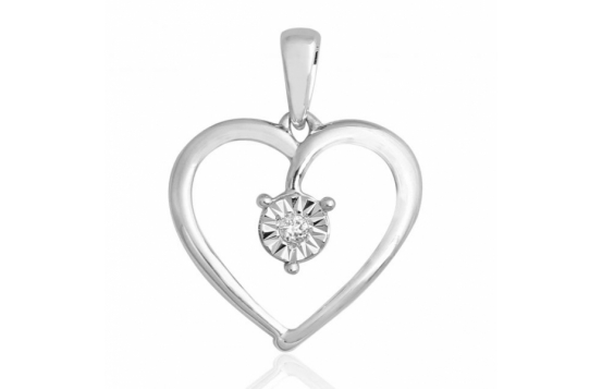 Gold Pendant with Diamond SWEET HEART