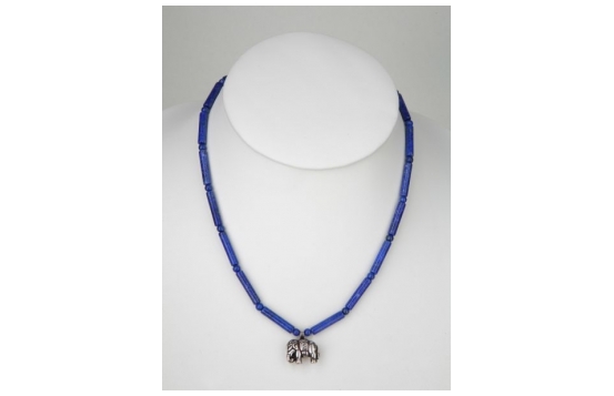 Ogrlica lapis lazuli z obeskom slonček