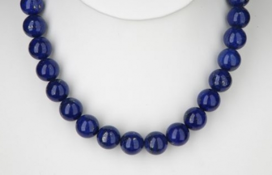 Ogrlica LAPIS LAZULI A 12 mm - ZLATO