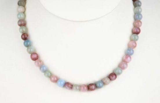 Ogrlica in zapestnica roza smaragd - MORGANIT 8 mm