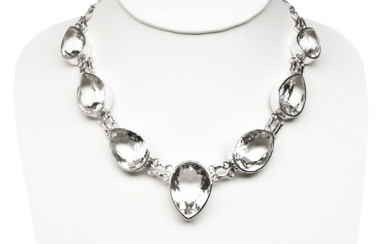 Rock Crystal Silver Necklace La Boheme