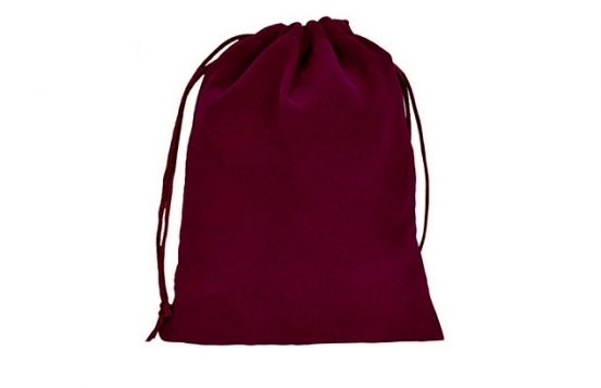 Darilni mošnjiček VALENTIN XL - temno rdeč žamet