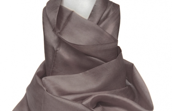 Šal COCOON 100 % svila - temno siva