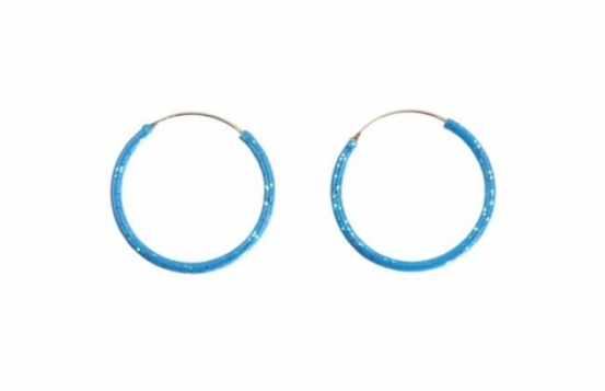 Srebrni uhani barvne rinke - Hoops 30 mm
