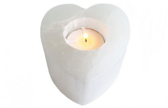Candle Holder HEART - selenite