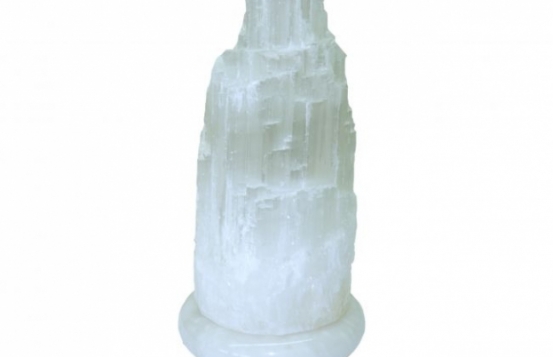 White Selenite Lamp 20 x 9 cm
