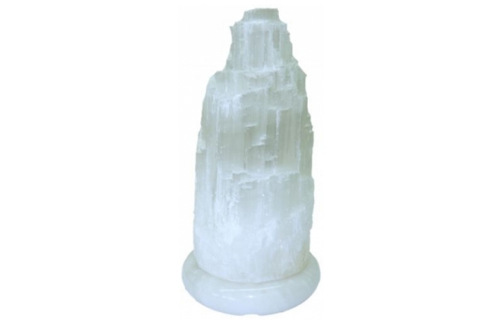 Snow White Selenite Lamp 40 x 12 cm