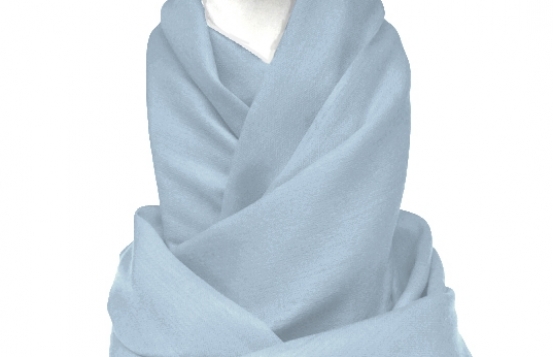 Šal PURE CASHMERE svetlo moder