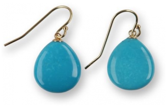 Gold Earrings Turquoise Golden drops 