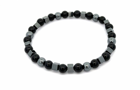 Bracelet Black Tourmaline + Hematite 