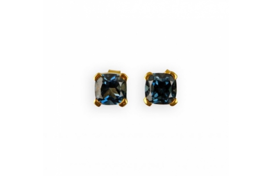 Zlati uhani LONDON BLUE 6 x 6 mm